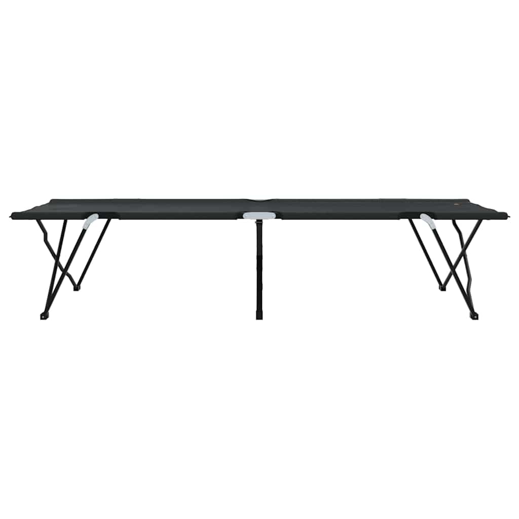 Letto da campeggio pieghevole 2 pz Nero 206 x 76 x 74 cm
