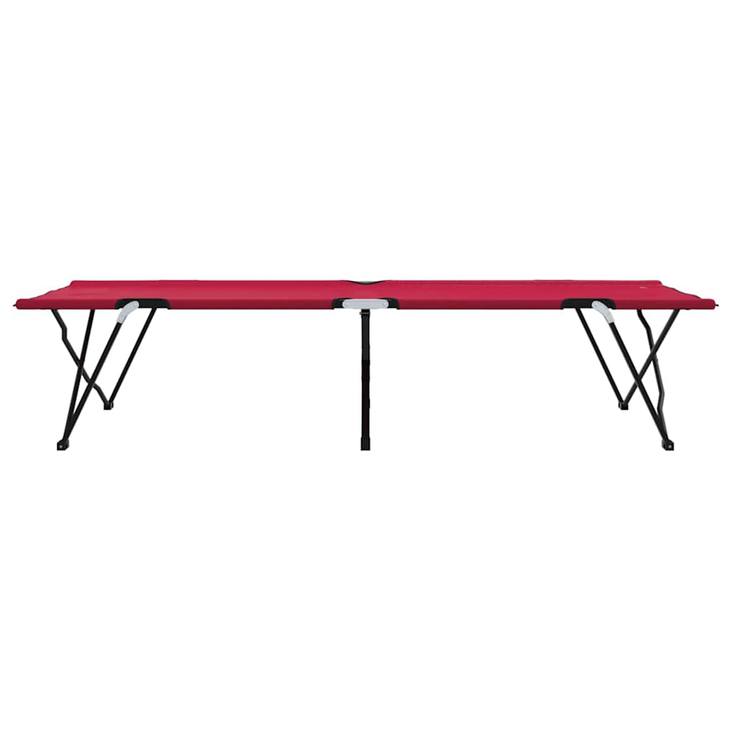 Letto da campeggio pieghevole 2 pz Rosso 206 x 76 x 74 cm