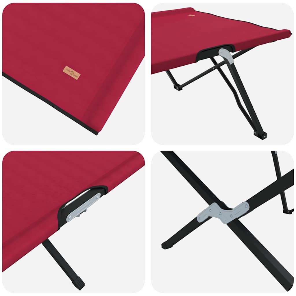 Letto da campeggio pieghevole 2 pz Rosso 206 x 76 x 74 cm