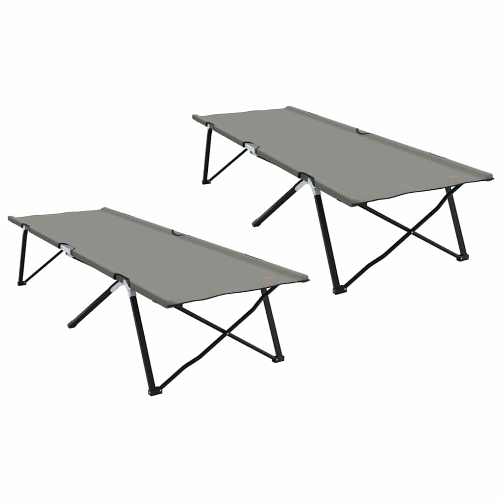 Letto da campeggio pieghevole 2 pz Grigio 206 x 76 x 74 cm