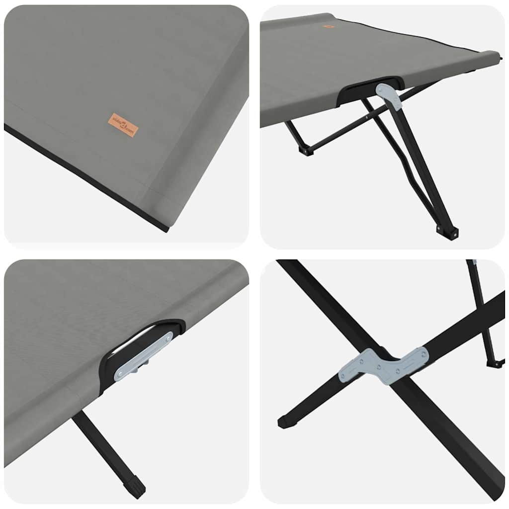 Letto da campeggio pieghevole 2 pz Grigio 206 x 76 x 74 cm