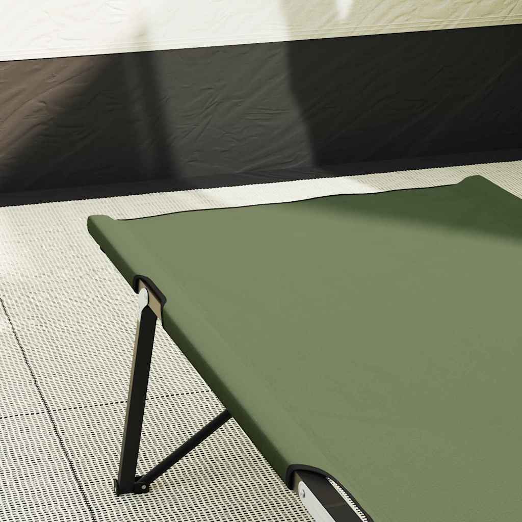 Letto da campeggio pieghevole 2 pz Verde 206 x 76 x 74 cm