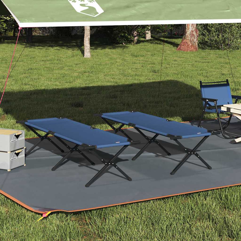 Letto da campeggio pieghevole 2 pz Blu 193 x 69 x 45 cm
