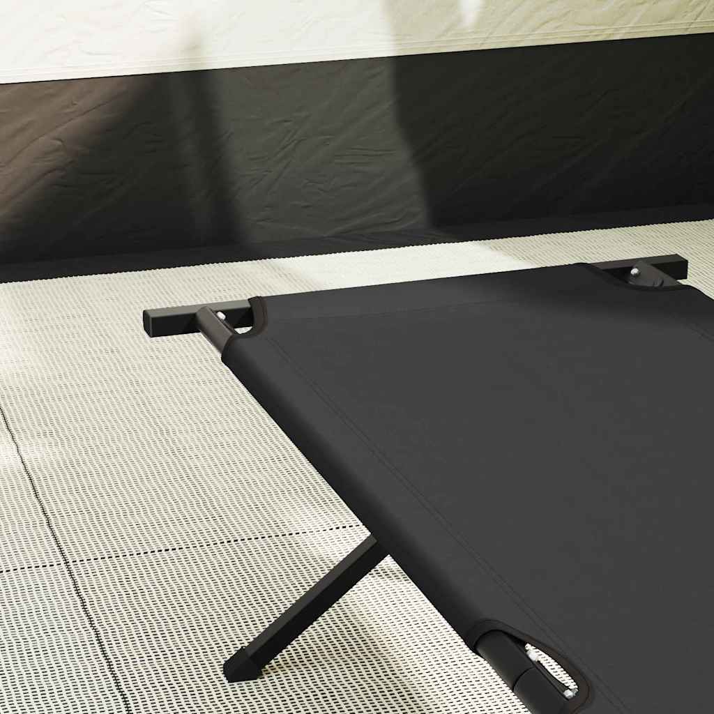 Letto da campeggio pieghevole 2 pz Nero 193 x 69 x 45 cm