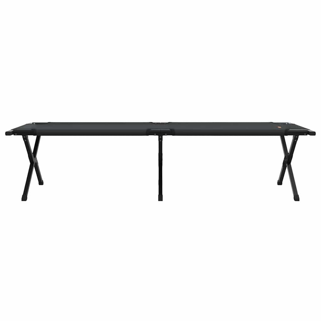 Letto da campeggio pieghevole 2 pz Nero 193 x 69 x 45 cm