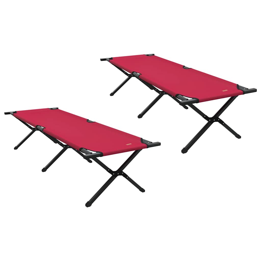 Letto da campeggio pieghevole 2 pz Rosso 193 x 69 x 45 cm
