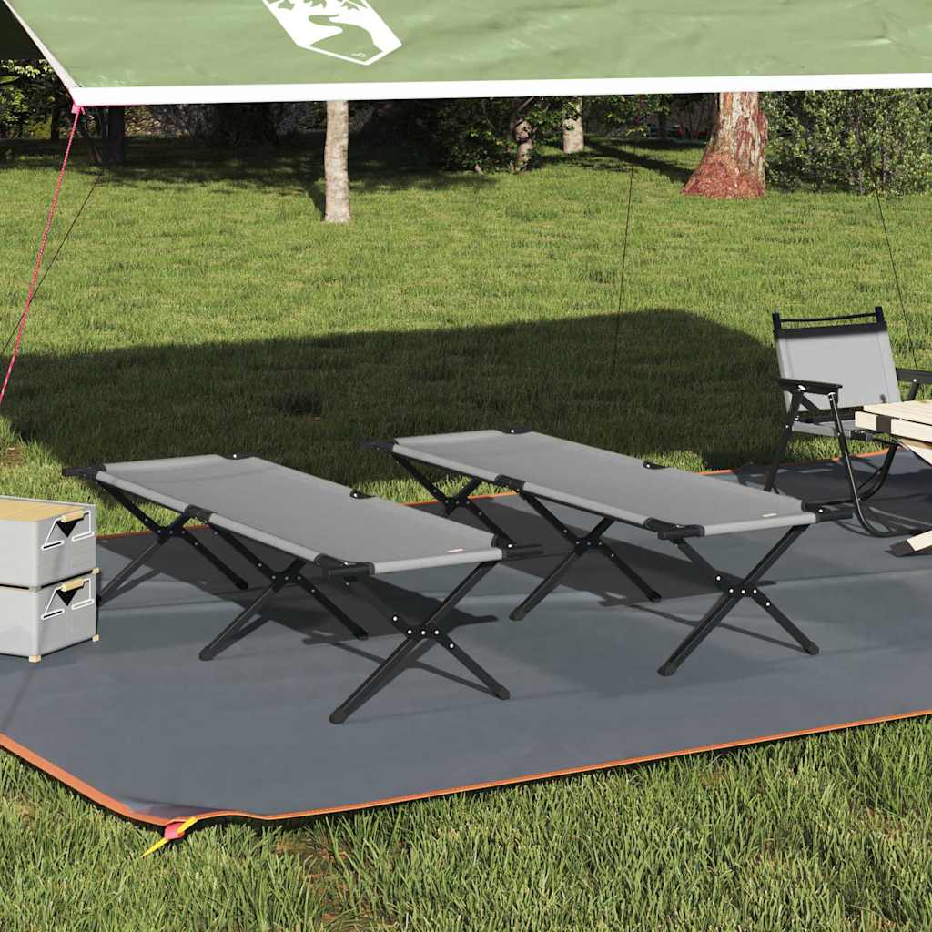 Letto da campeggio pieghevole 2 pz Grigio 193 x 69 x 45 cm