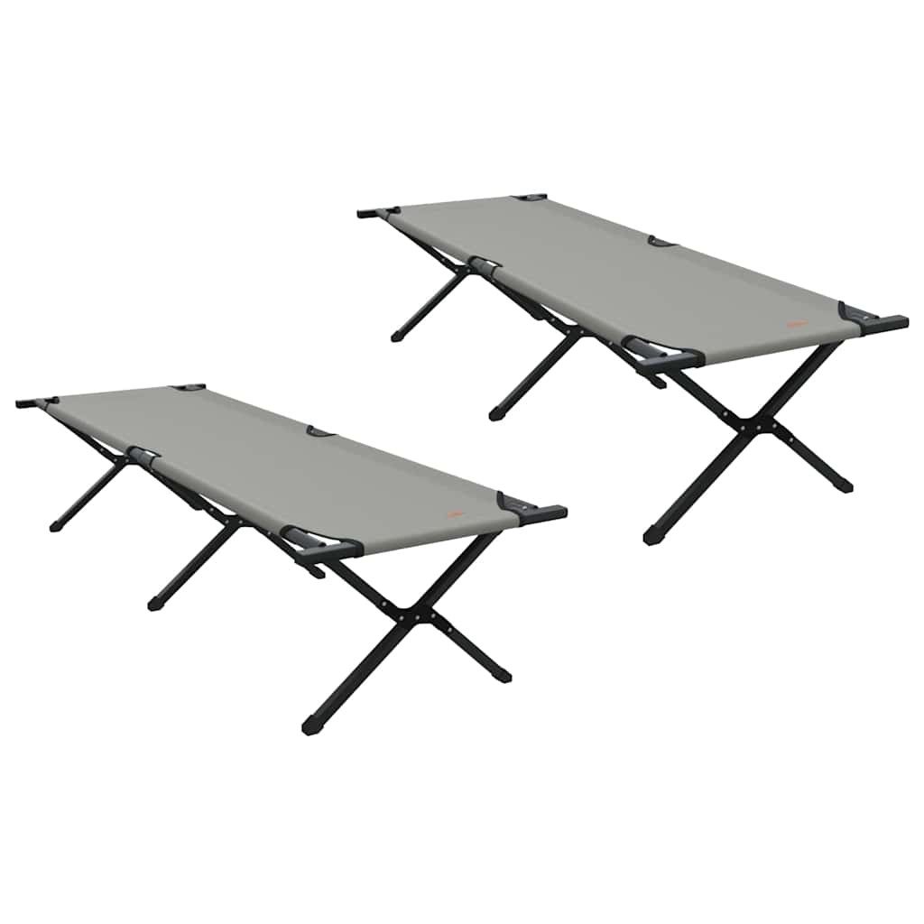 Letto da campeggio pieghevole 2 pz Grigio 193 x 69 x 45 cm