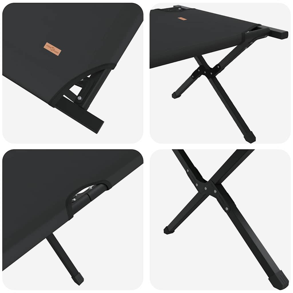 Letto da campeggio pieghevole Nero 210 x 80 x 46 cm