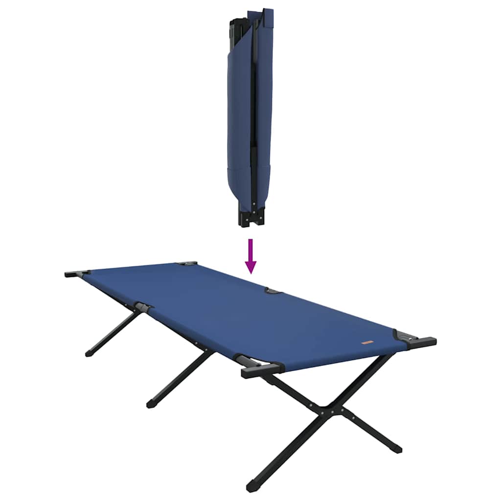 Letto da campeggio pieghevole 2 pz Blu 210 x 80 x 46 cm