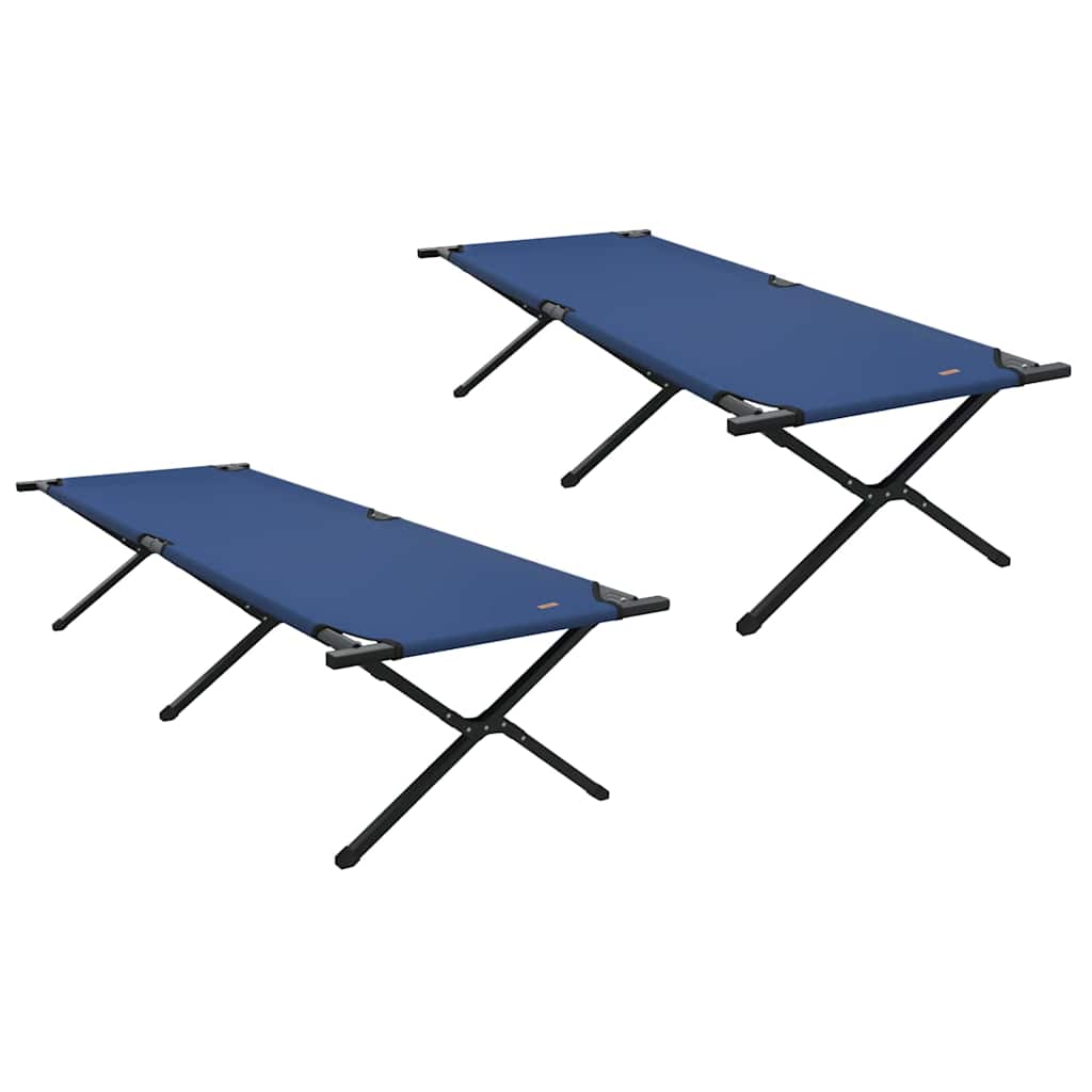 Letto da campeggio pieghevole 2 pz Blu 210 x 80 x 46 cm