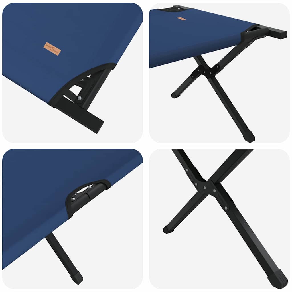Letto da campeggio pieghevole 2 pz Blu 210 x 80 x 46 cm