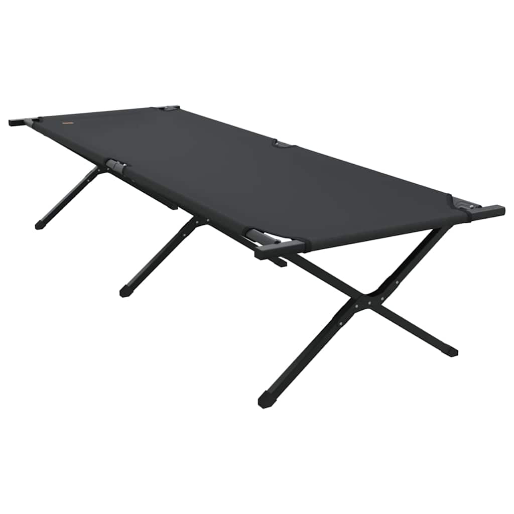 Letto da campeggio pieghevole 2 pz Nero 210 x 80 x 46 cm