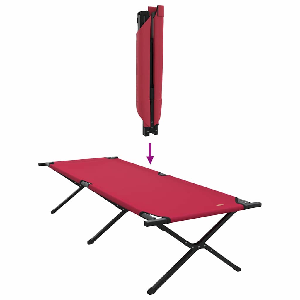 Letto da campeggio pieghevole 2 pz Rosso 210 x 80 x 46 cm