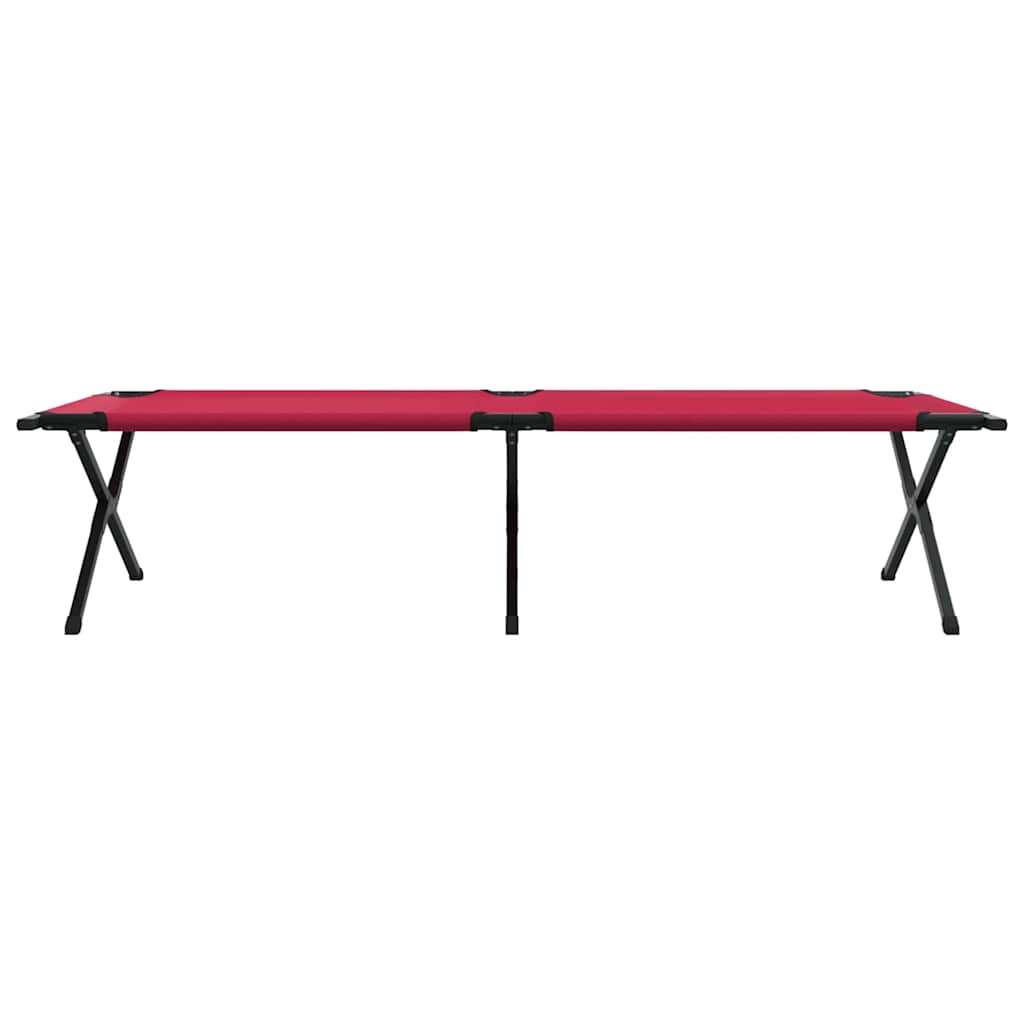 Letto da campeggio pieghevole 2 pz Rosso 210 x 80 x 46 cm