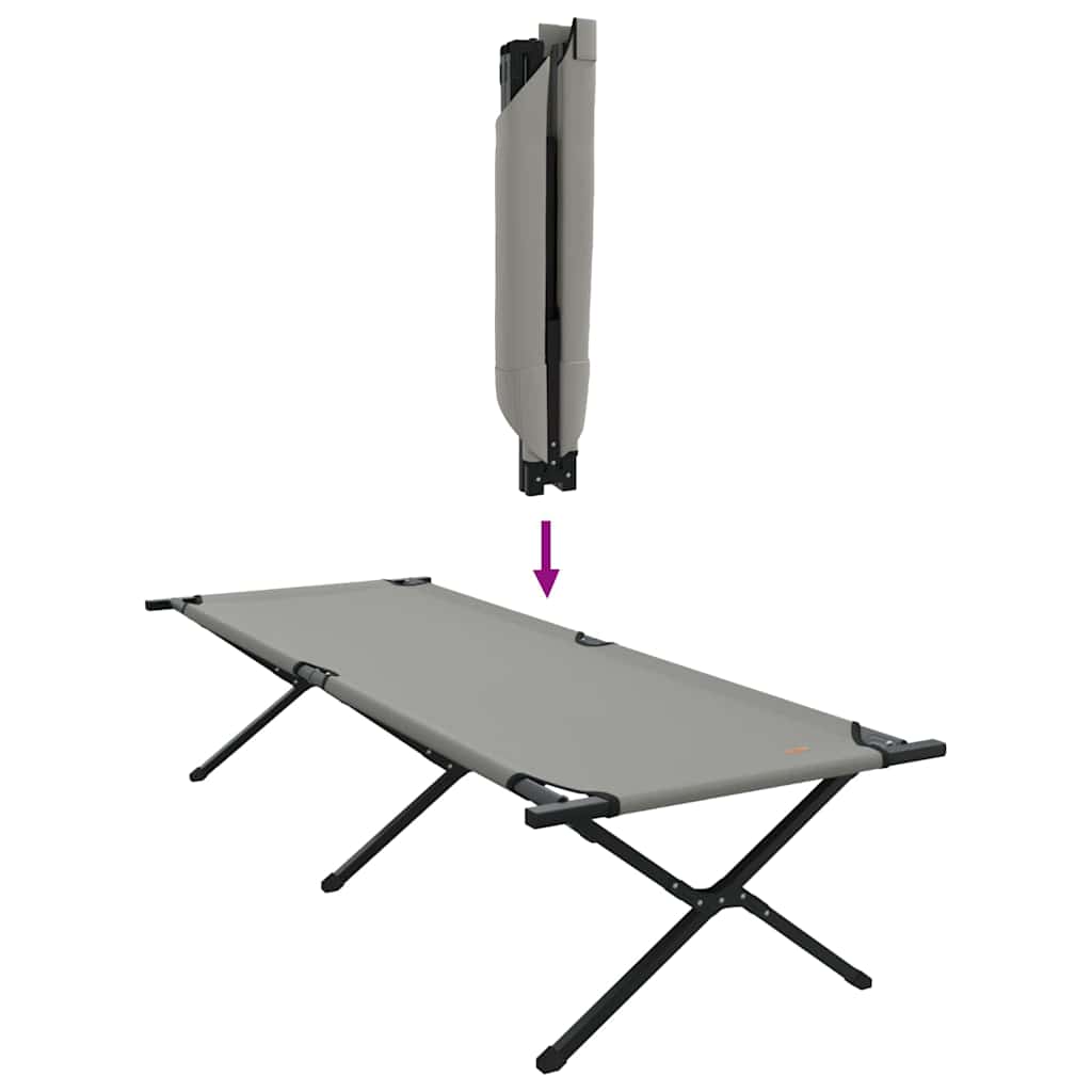 Letto da campeggio pieghevole 2 pz Grigio 210 x 80 x 46 cm