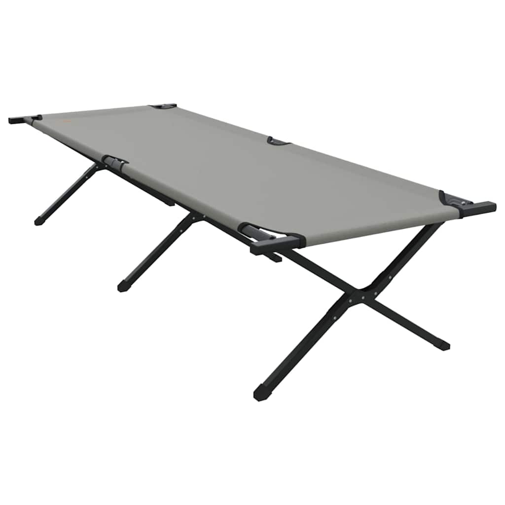 Letto da campeggio pieghevole 2 pz Grigio 210 x 80 x 46 cm