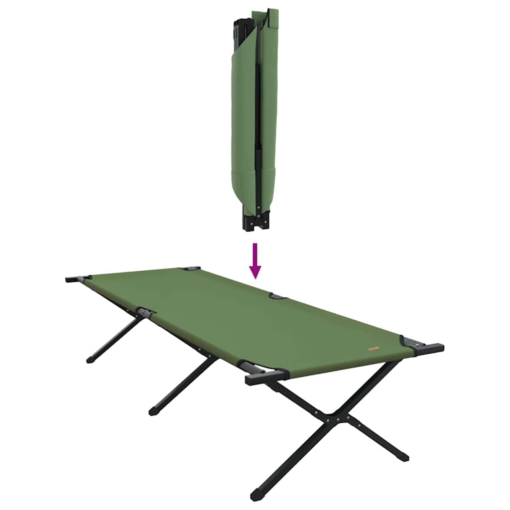 Letto da campeggio pieghevole 2 pz Verde 210 x 80 x 46 cm