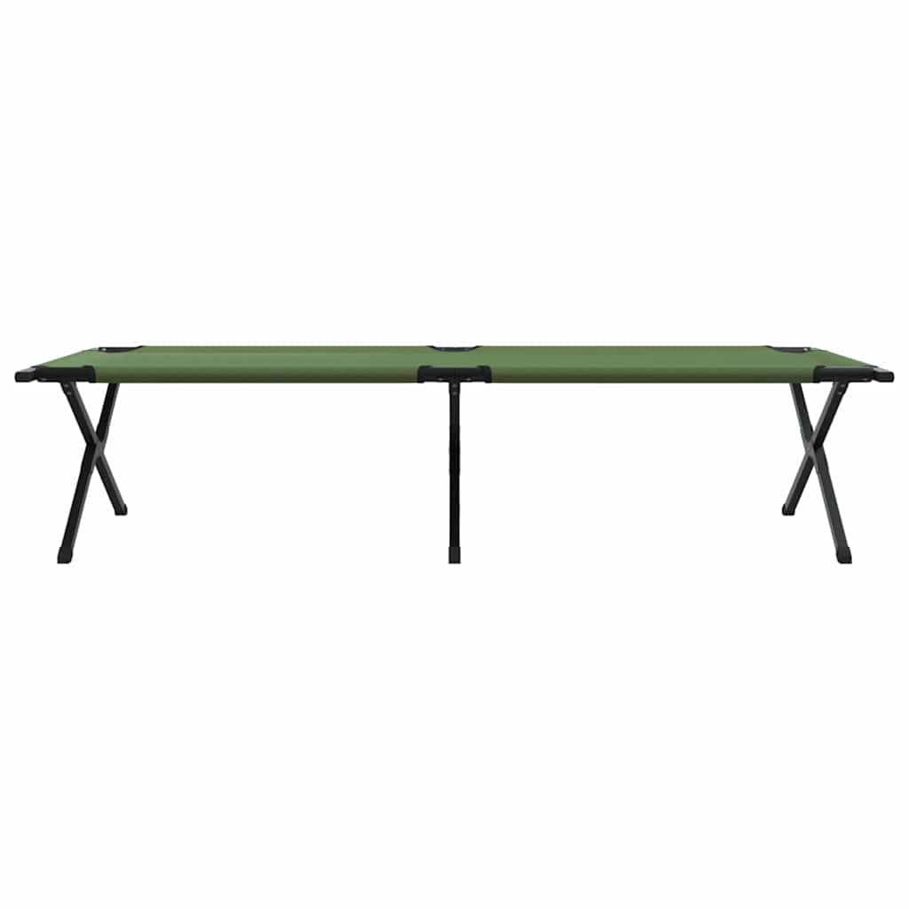 Letto da campeggio pieghevole 2 pz Verde 210 x 80 x 46 cm