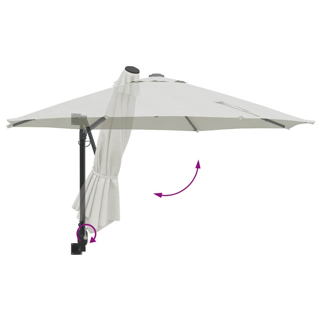 Ombrello da giardino 248 x 248 x 148 cm Poliestere e Acciaio