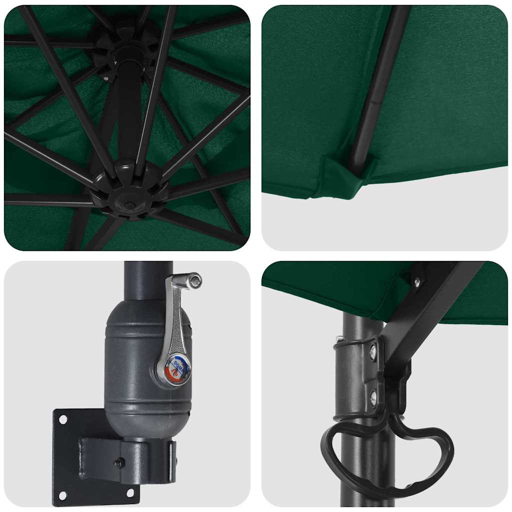 Ombrello da giardino 248 x 248 x 148 cm Poliestere e Acciaio