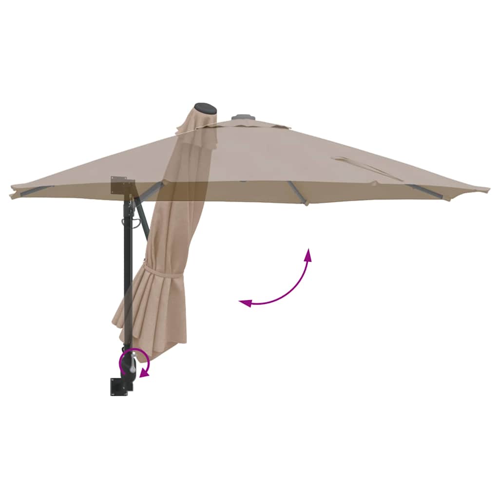 Ombrello da giardino 248 x 248 x 148 cm Poliestere e Acciaio
