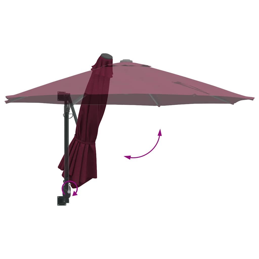 Ombrello da giardino 248 x 248 x 148 cm Poliestere e Acciaio