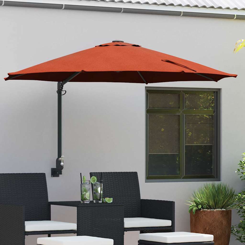 Ombrello da giardino 248 x 248 x 148 cm Poliestere e Acciaio