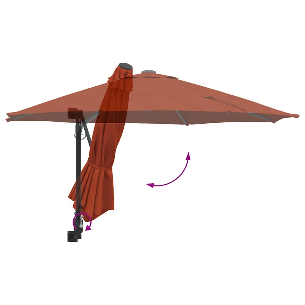 Ombrello da giardino 248 x 248 x 148 cm Poliestere e Acciaio