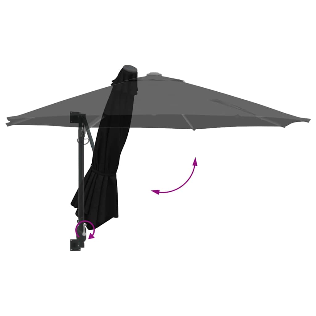 Ombrello da giardino 248 x 248 x 148 cm Poliestere e Acciaio