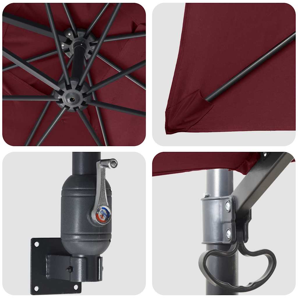 Ombrello da giardino Rosso Bordeaux 248,5 x 247,5 x 160 cm