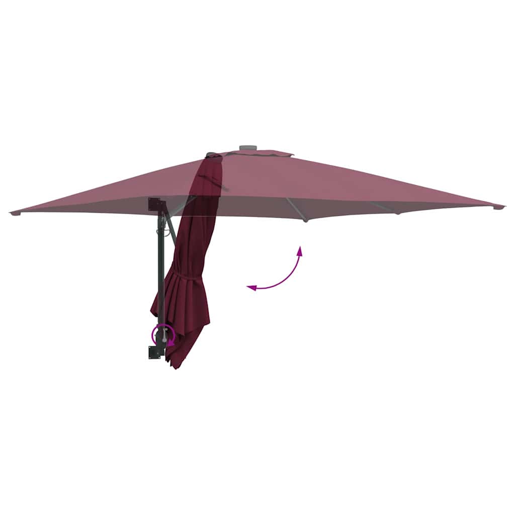 Ombrello da giardino Rosso Bordeaux 248,5 x 247,5 x 160 cm