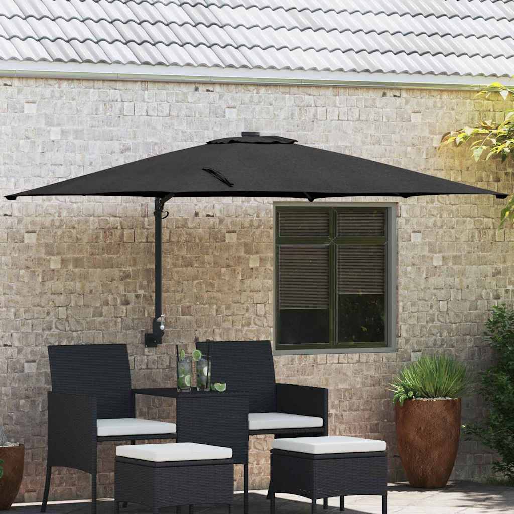 Ombrello da giardino Nero 248,5 x 247,5 x 160 cm