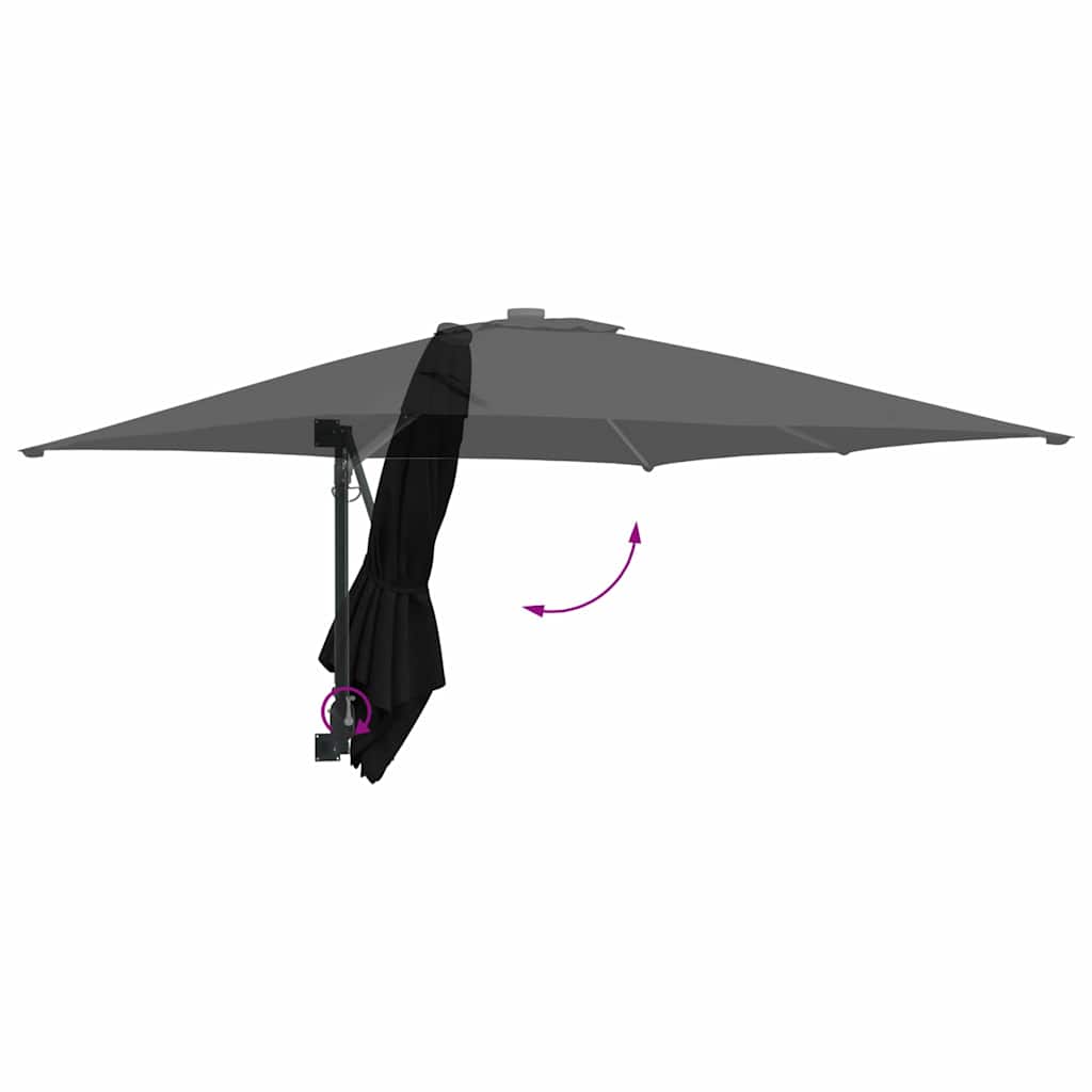 Ombrello da giardino Nero 248,5 x 247,5 x 160 cm