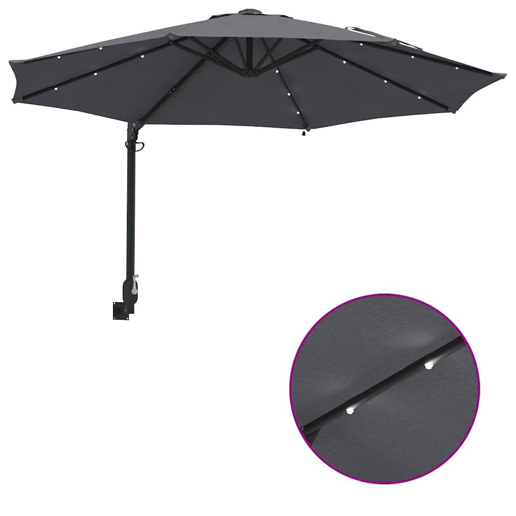 Ombrello da giardino Antracite 248 x 248 x 148 cm