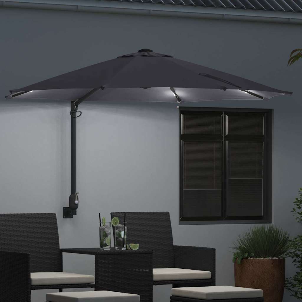 Ombrello da giardino Antracite 248 x 248 x 148 cm