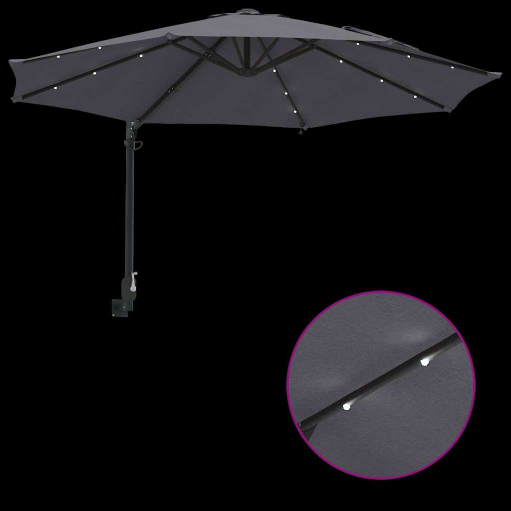 Ombrello da giardino Antracite 248 x 248 x 148 cm