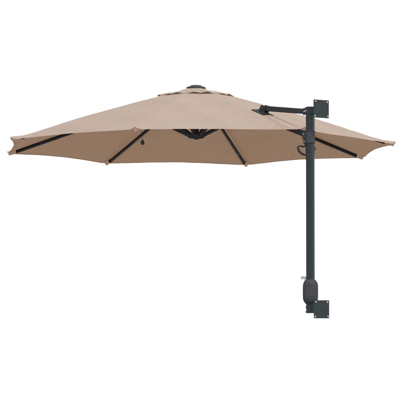 Ombrello da giardino 248 x 248 x 148 cm Poliestere e Acciaio