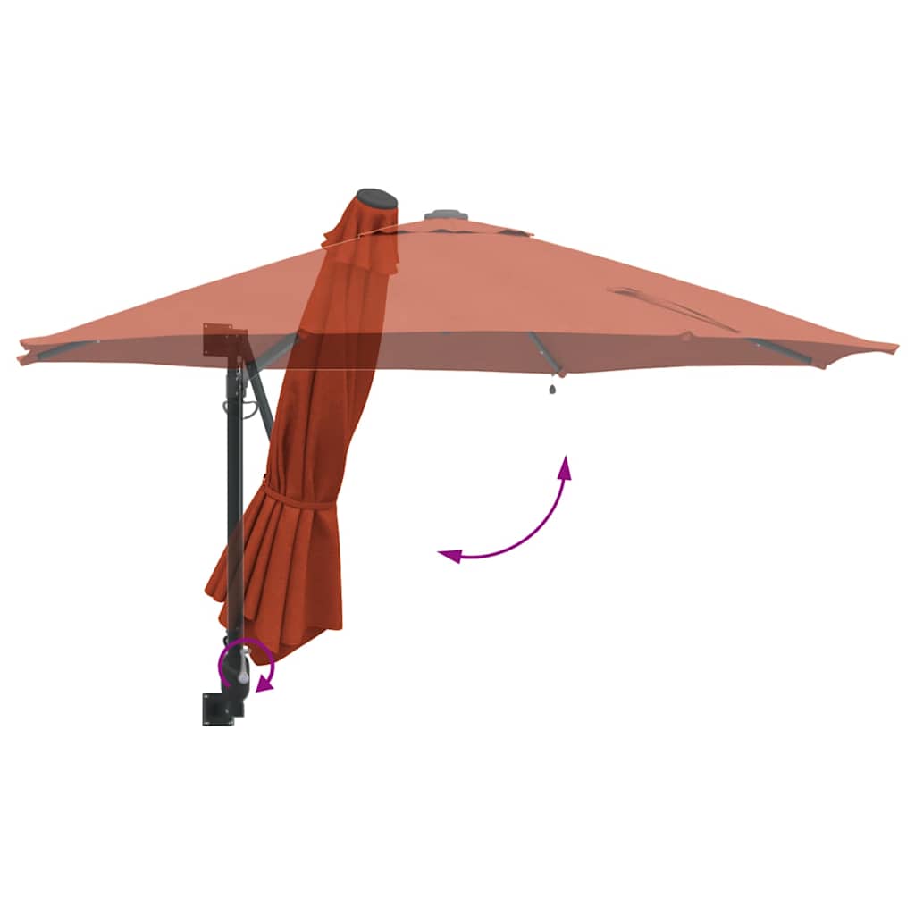 Ombrello da giardino 248 x 248 x 148 cm Poliestere e Acciaio