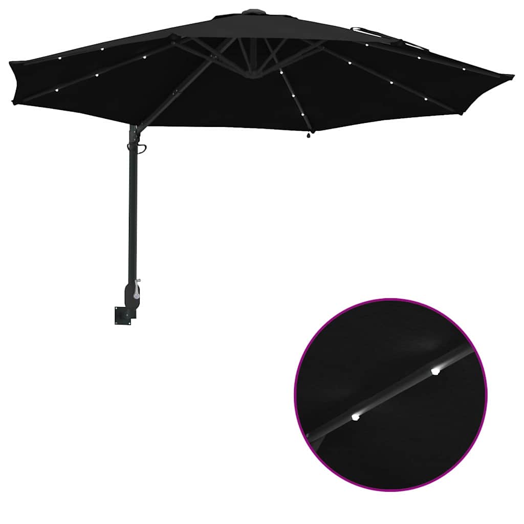 Ombrello da giardino 248 x 248 x 148 cm Poliestere e Acciaio