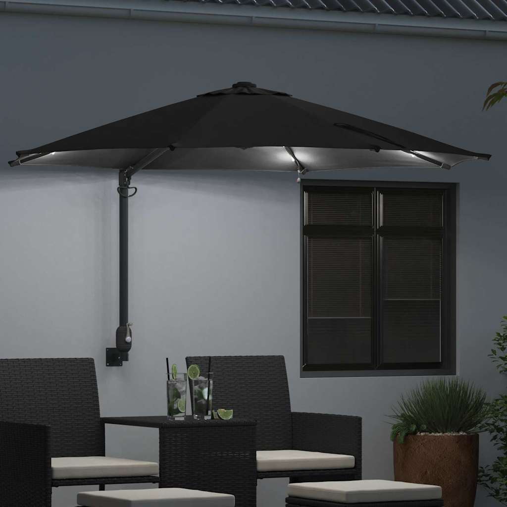 Ombrello da giardino 248 x 248 x 148 cm Poliestere e Acciaio