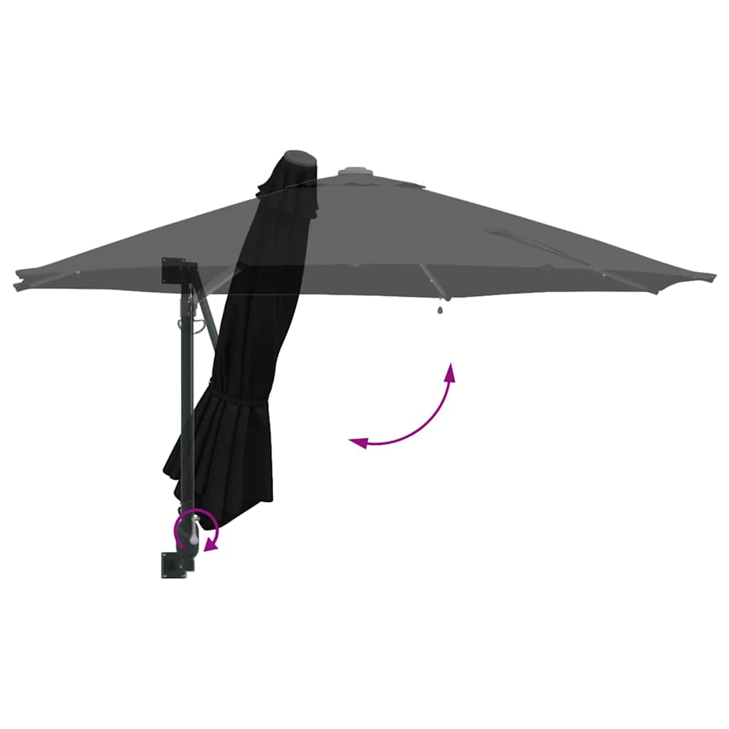 Ombrello da giardino 248 x 248 x 148 cm Poliestere e Acciaio