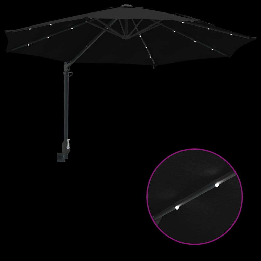 Ombrello da giardino 248 x 248 x 148 cm Poliestere e Acciaio