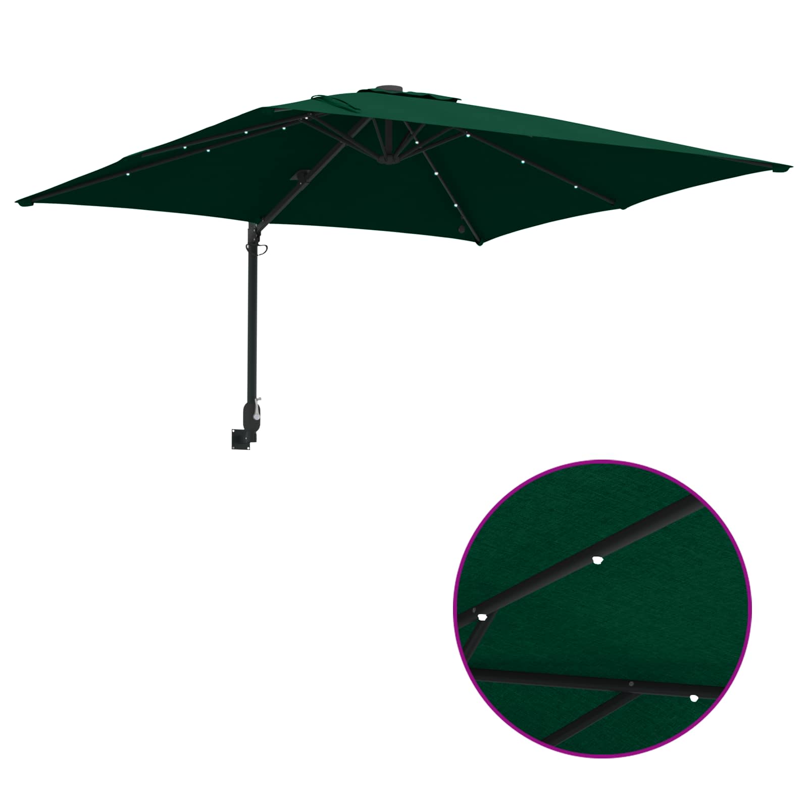 Ombrello da giardino Verde 248,5 x 247,5 x 160 cm