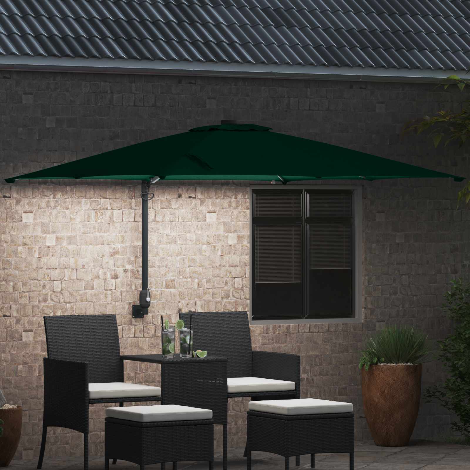 Ombrello da giardino Verde 248,5 x 247,5 x 160 cm