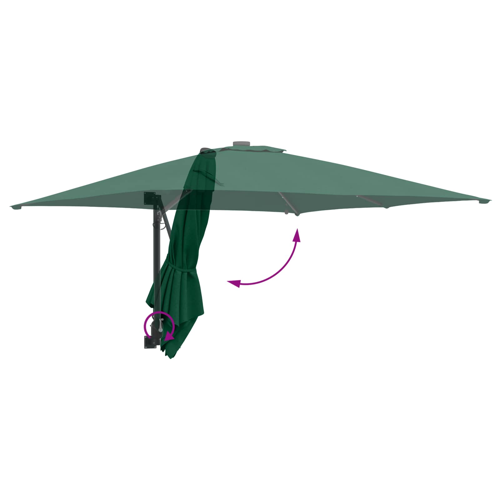 Ombrello da giardino Verde 248,5 x 247,5 x 160 cm
