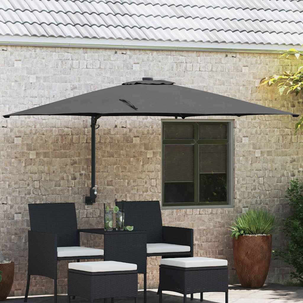 Ombrello da giardino Antracite 248,5 x 247,5 x 160 cm
