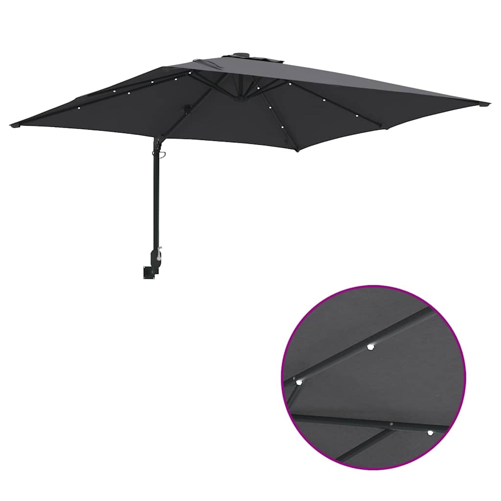 Ombrello da giardino Antracite 248,5 x 247,5 x 160 cm