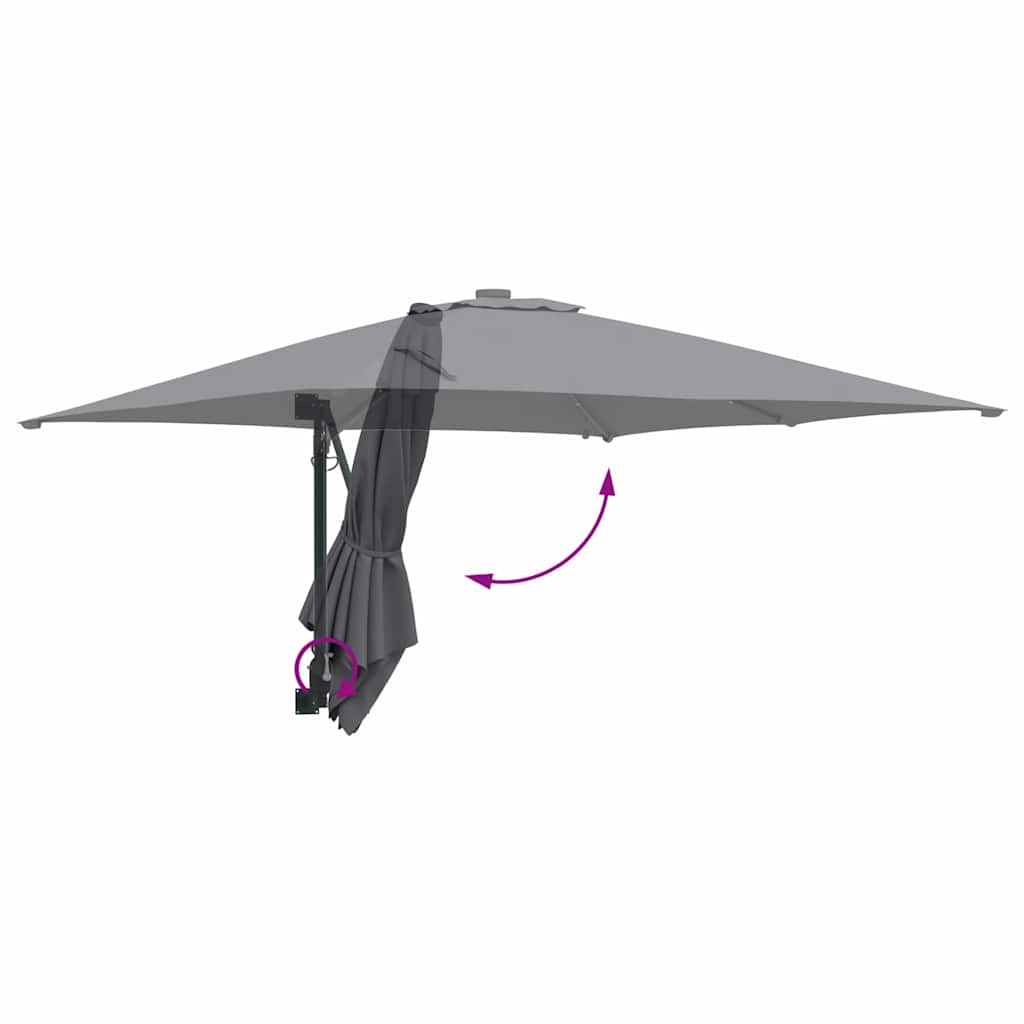 Ombrello da giardino Antracite 248,5 x 247,5 x 160 cm