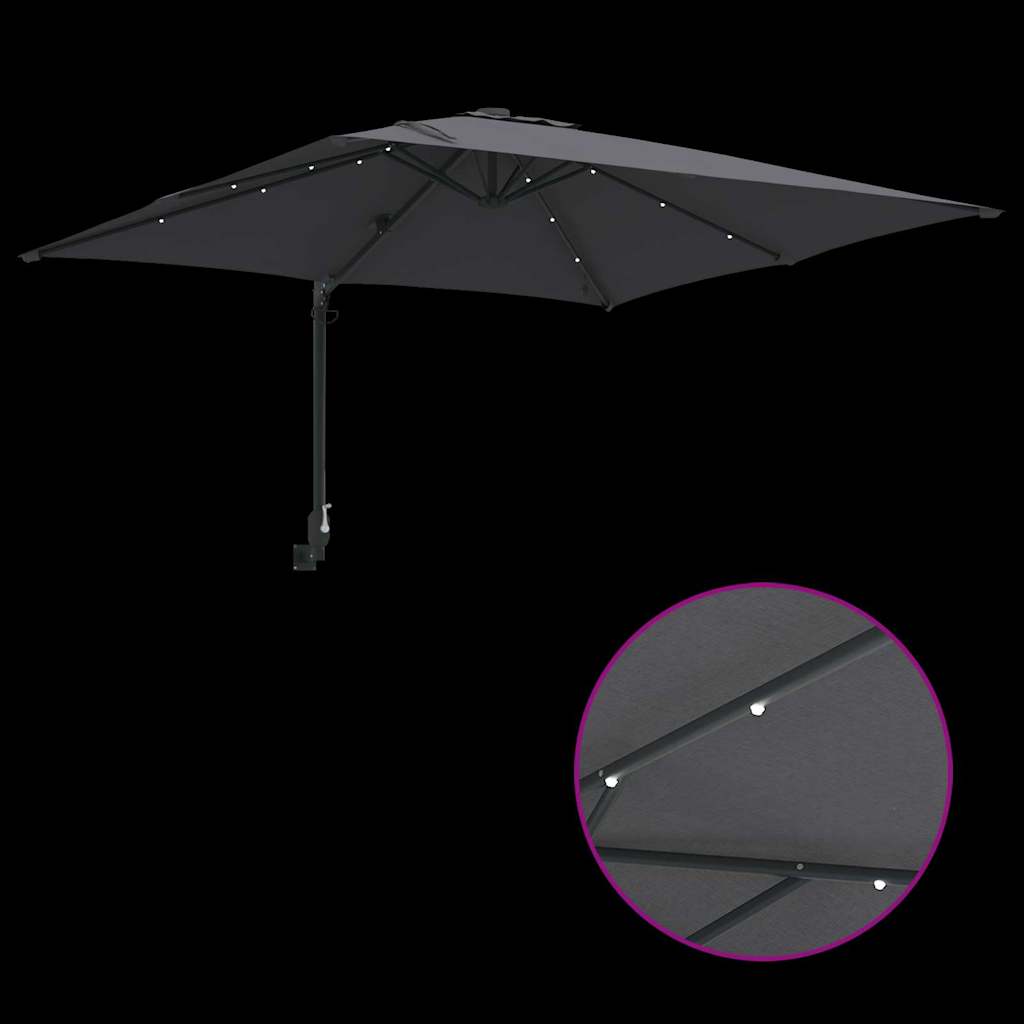 Ombrello da giardino Antracite 248,5 x 247,5 x 160 cm